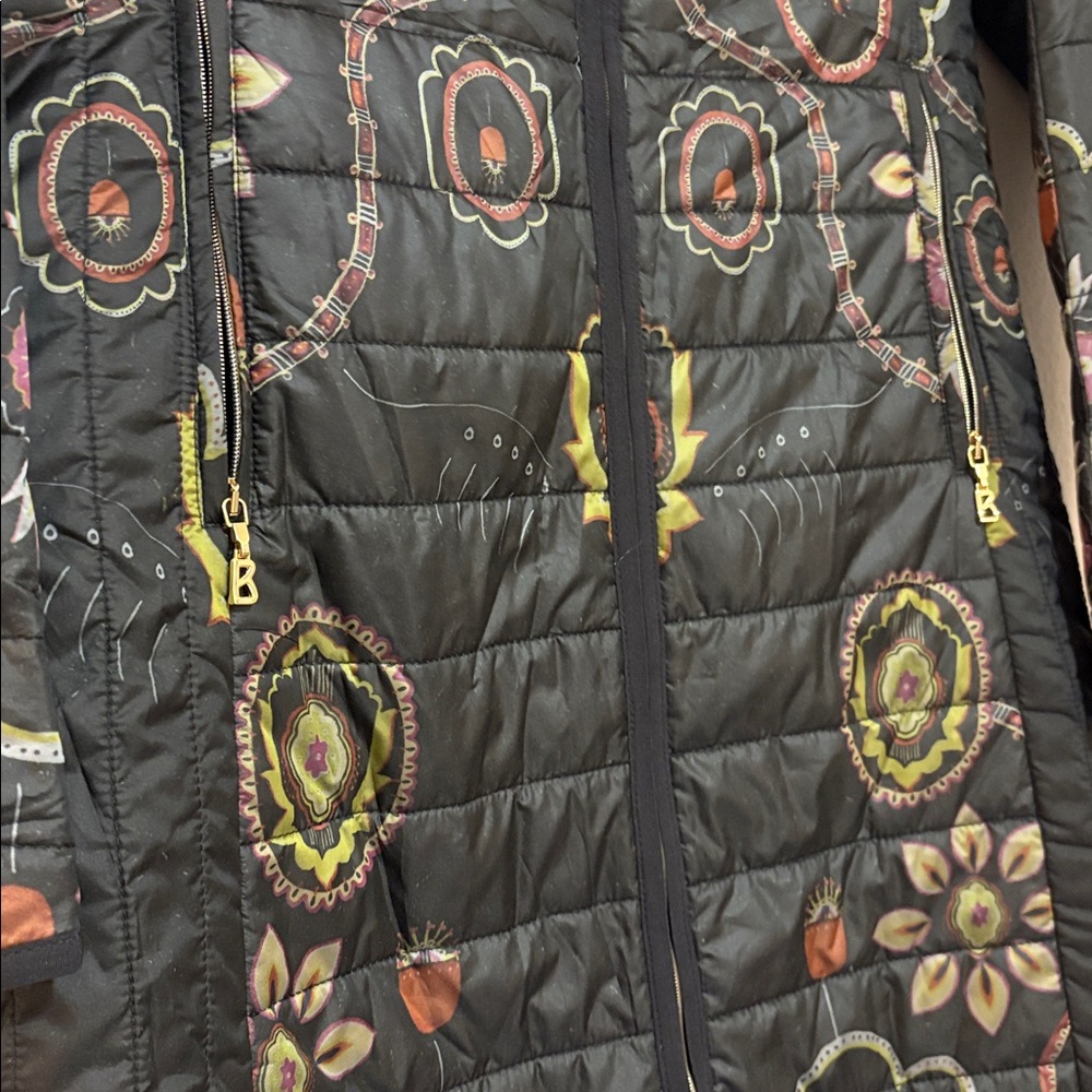 Bogner Lightweight Floral Long Puffer Jacket SZ US 6 EUC - Picture 2 of 6